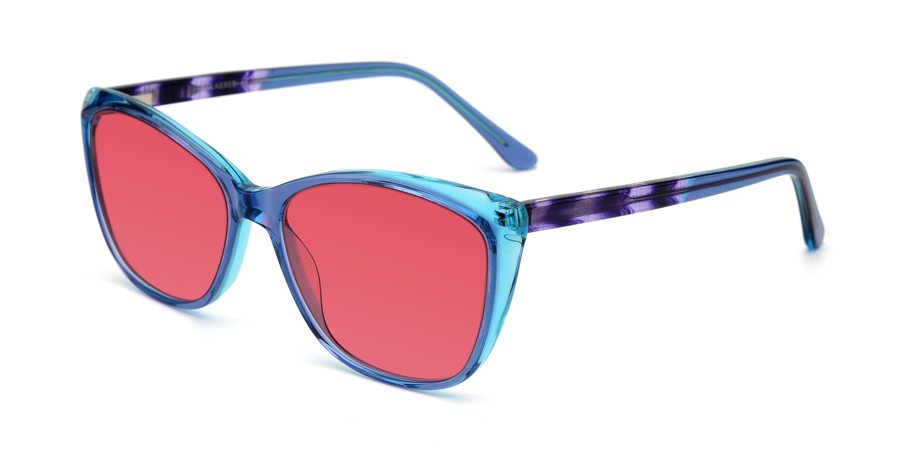 Angle of 17384 in Transparent Blue with Red Tinted Lenses