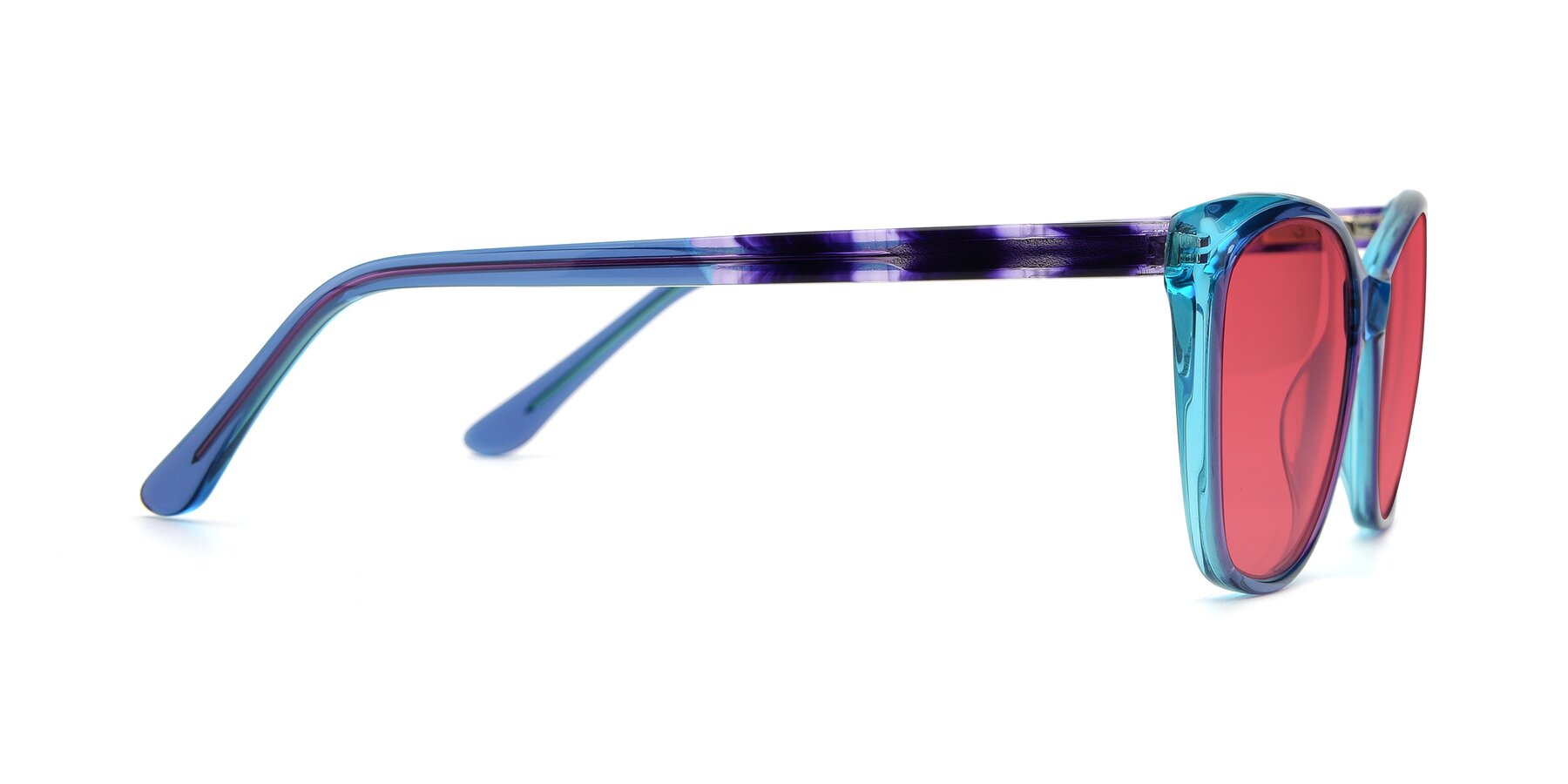 Side of 17384 in Transparent Blue with Red Tinted Lenses