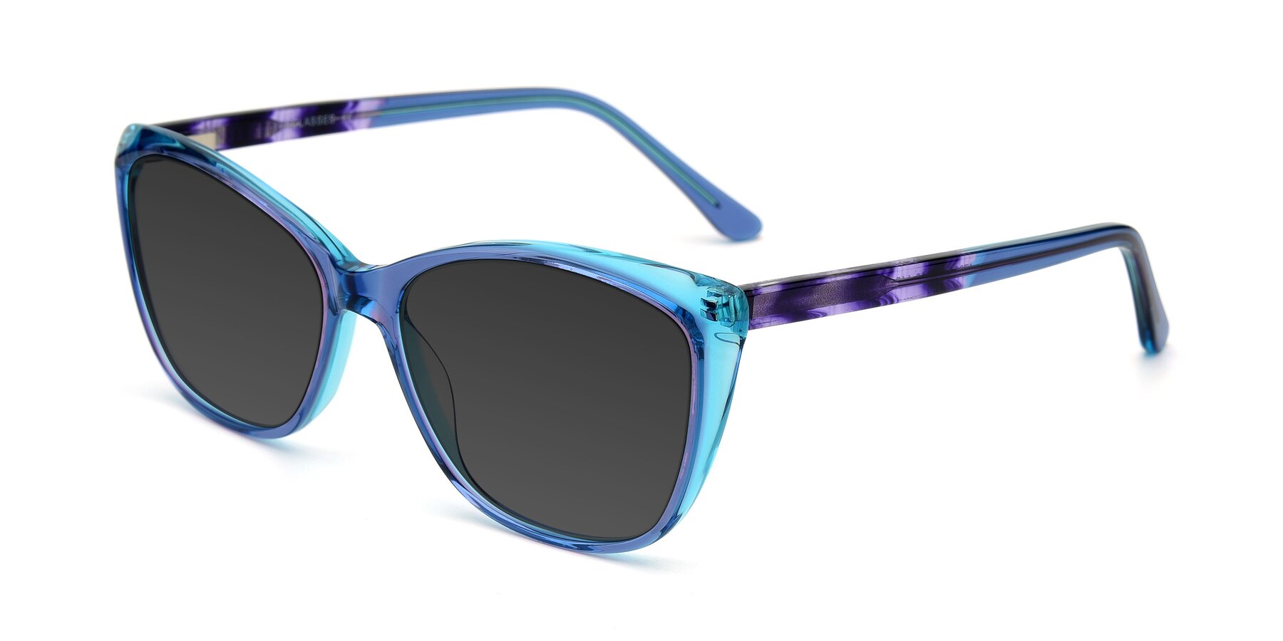 Angle of 17384 in Transparent Blue with Gray Tinted Lenses