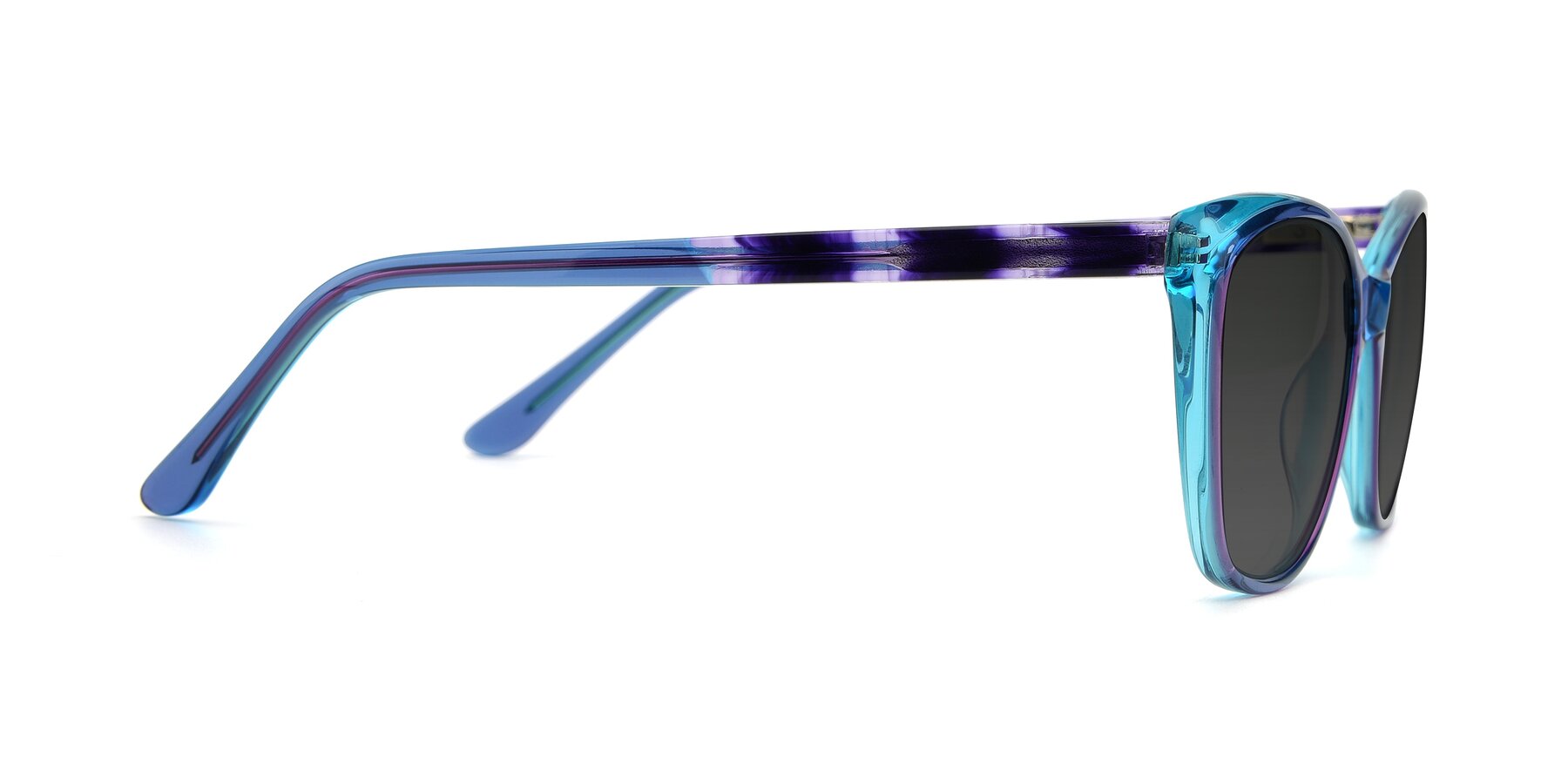 Side of 17384 in Transparent Blue with Gray Tinted Lenses