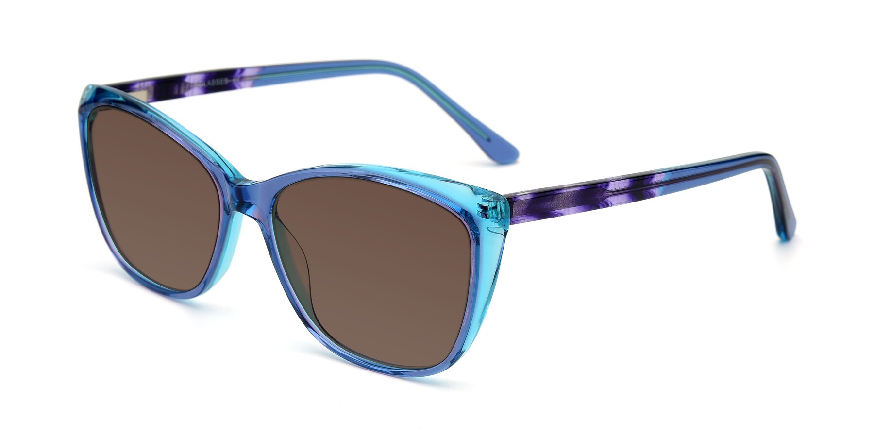 Angle of 17384 in Transparent Blue with Brown Tinted Lenses