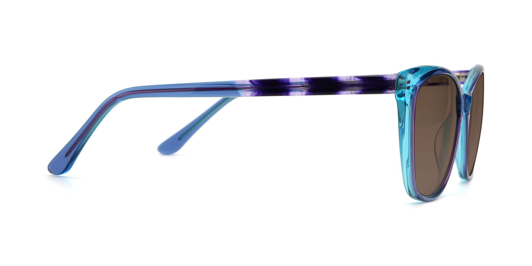 Side of 17384 in Transparent Blue with Brown Tinted Lenses