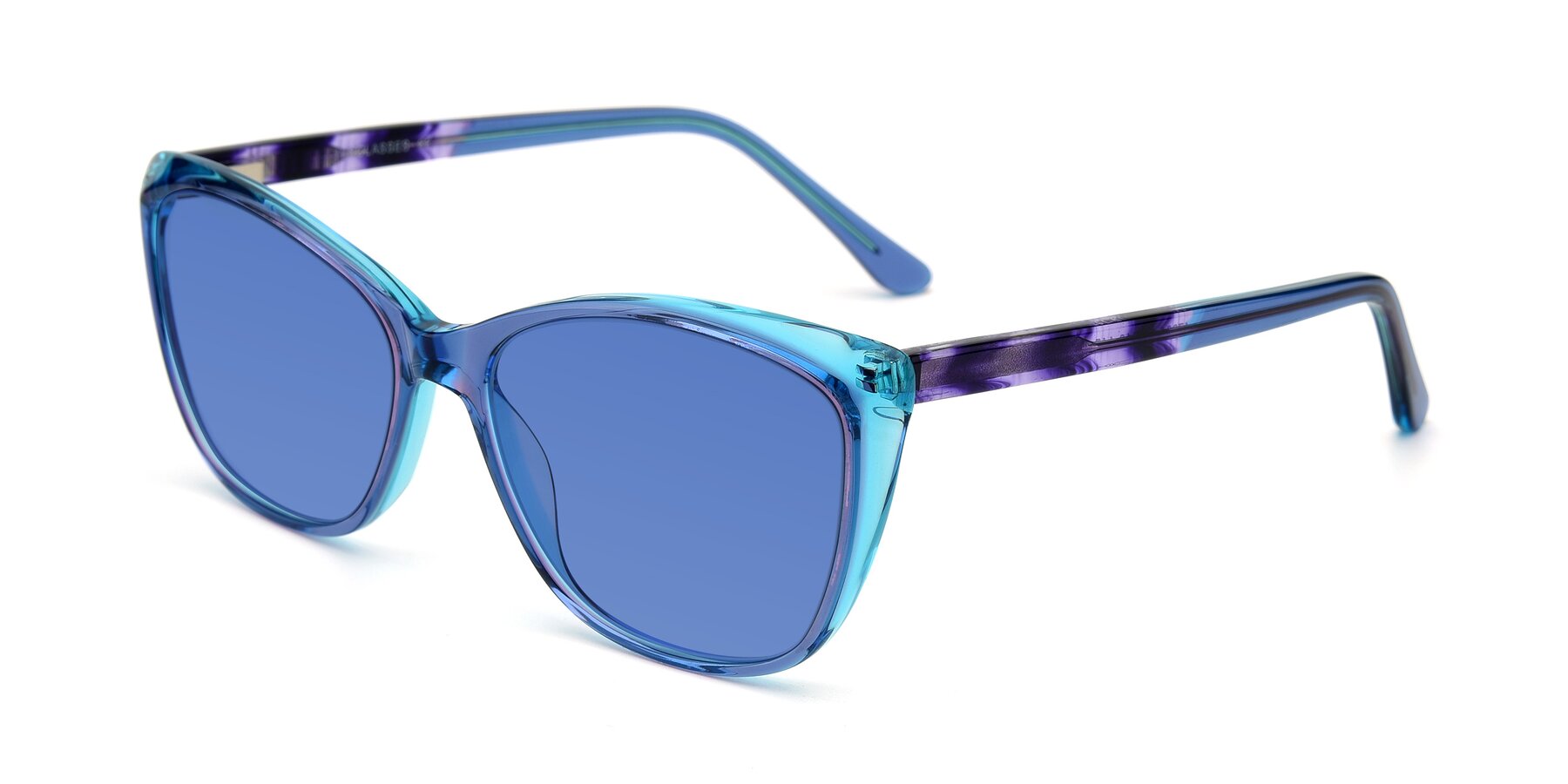 Angle of 17384 in Transparent Blue with Blue Tinted Lenses