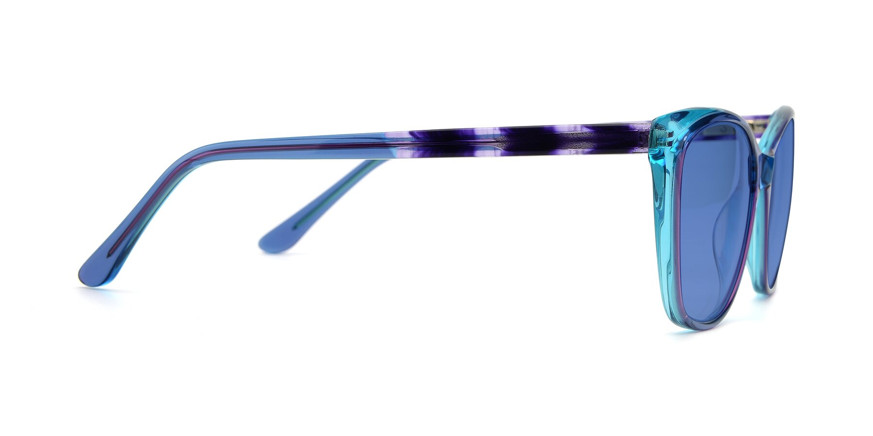 Side of 17384 in Transparent Blue with Blue Tinted Lenses