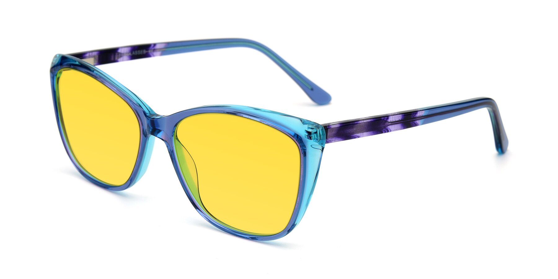Angle of 17384 in Transparent Blue with Yellow Tinted Lenses
