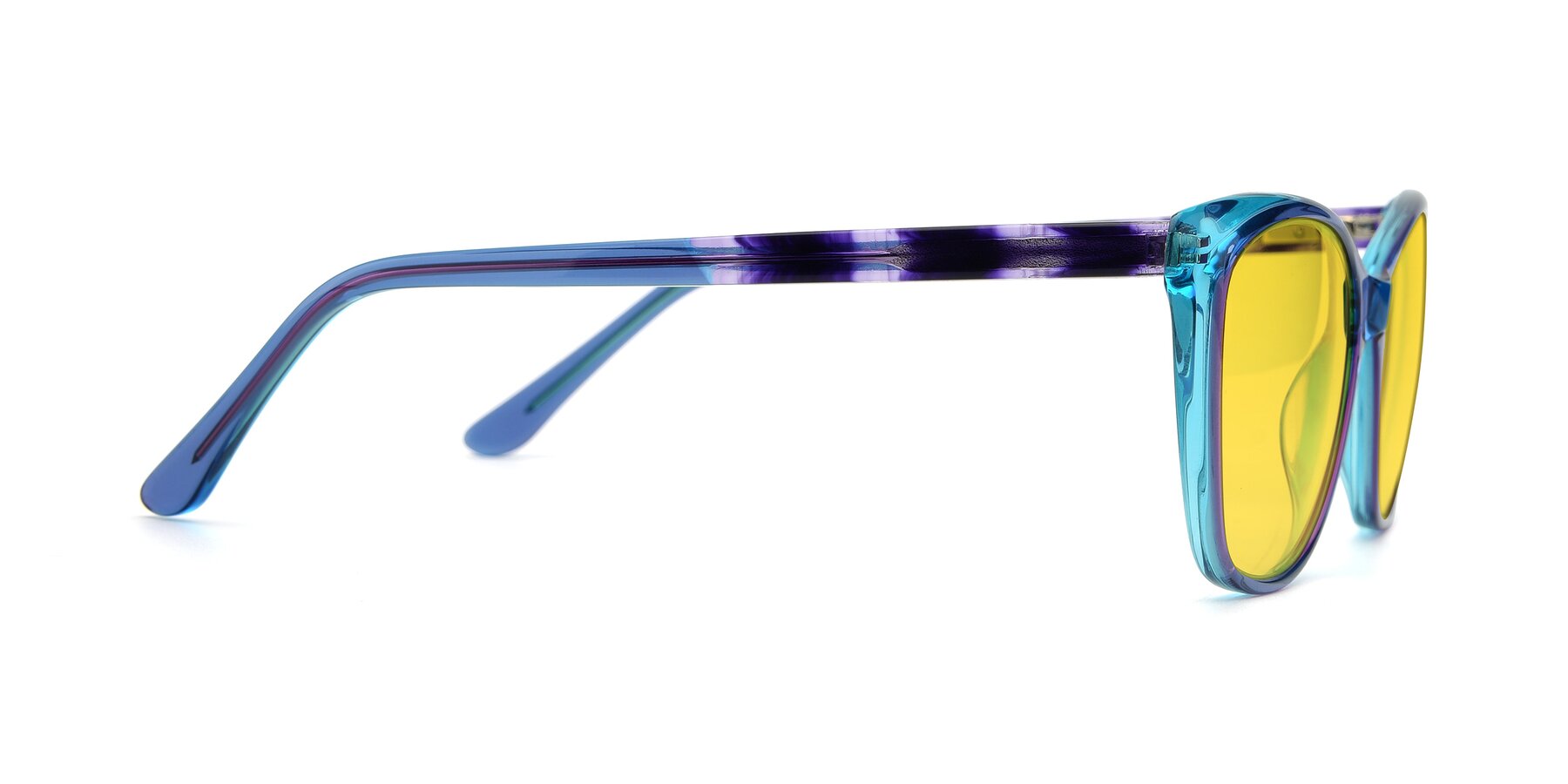 Side of 17384 in Transparent Blue with Yellow Tinted Lenses