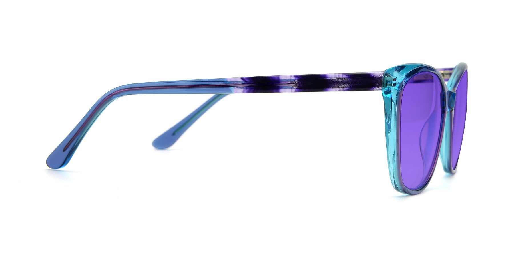 Side of 17384 in Transparent Blue with Purple Tinted Lenses