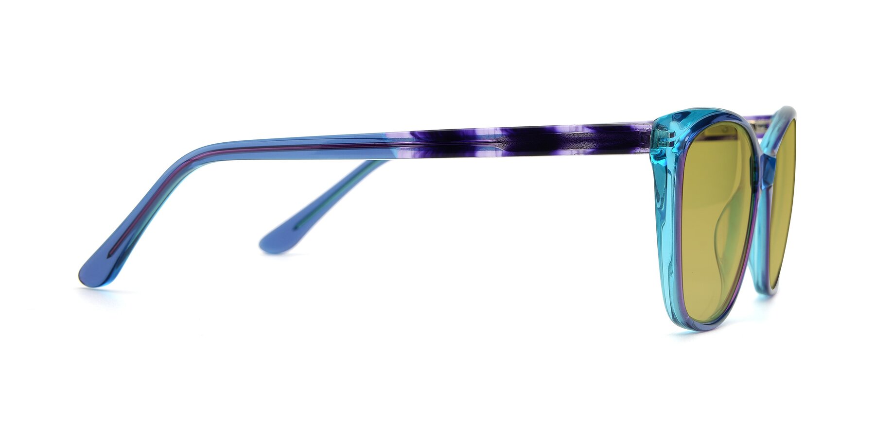 Side of 17384 in Transparent Blue with Champagne Tinted Lenses
