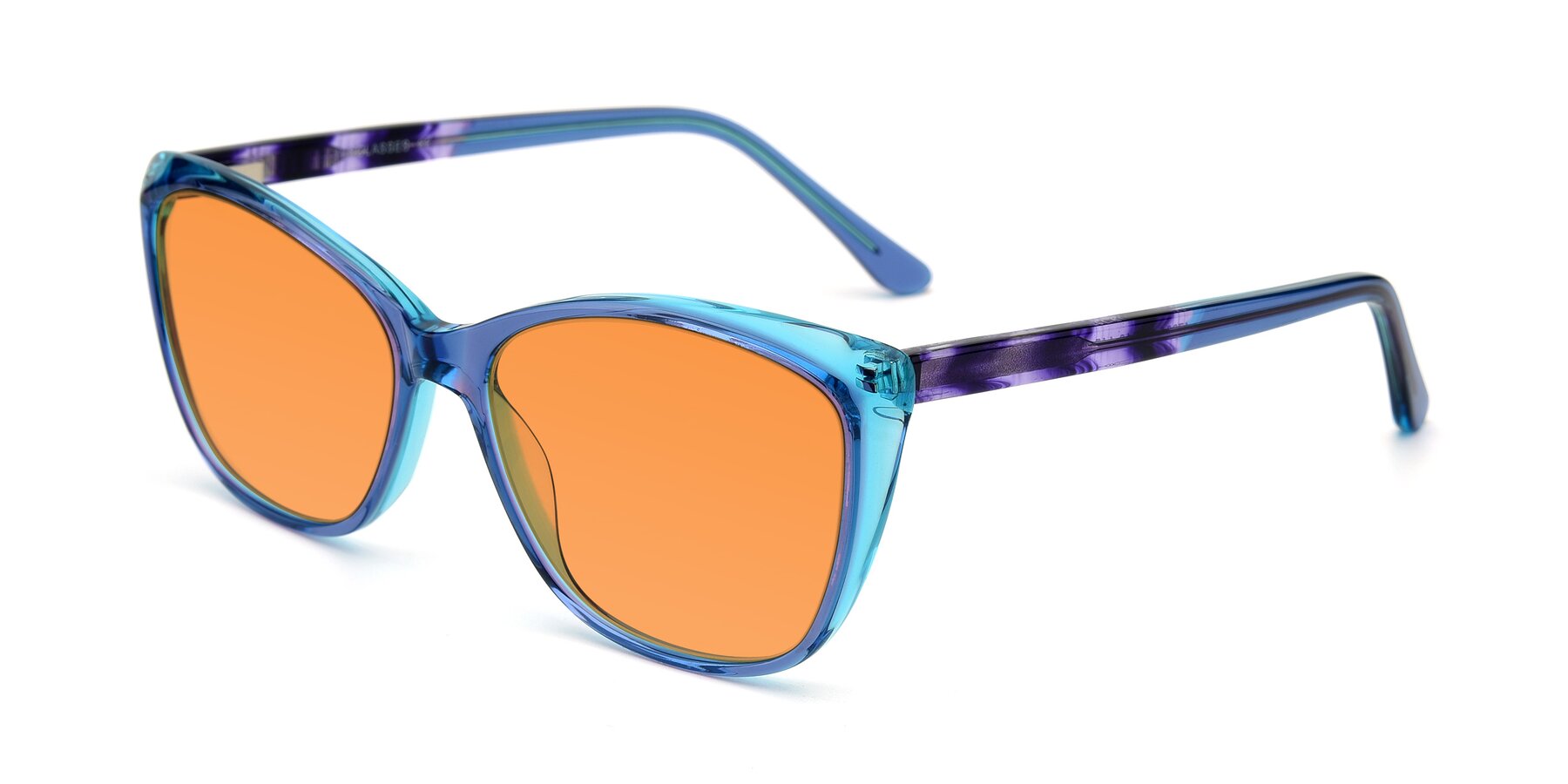 Angle of 17384 in Transparent Blue with Orange Tinted Lenses