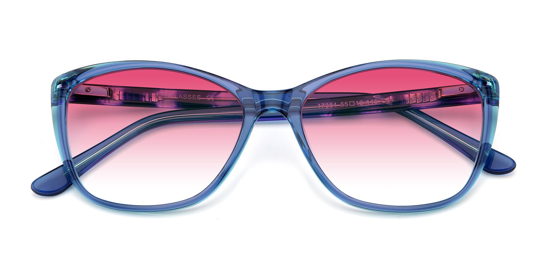 Folded Front of 17384 in Transparent Blue with Pink Gradient Lenses