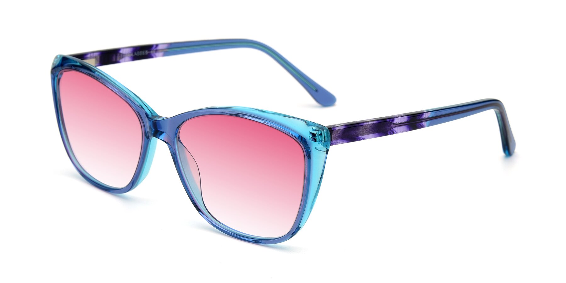 Angle of 17384 in Transparent Blue with Pink Gradient Lenses