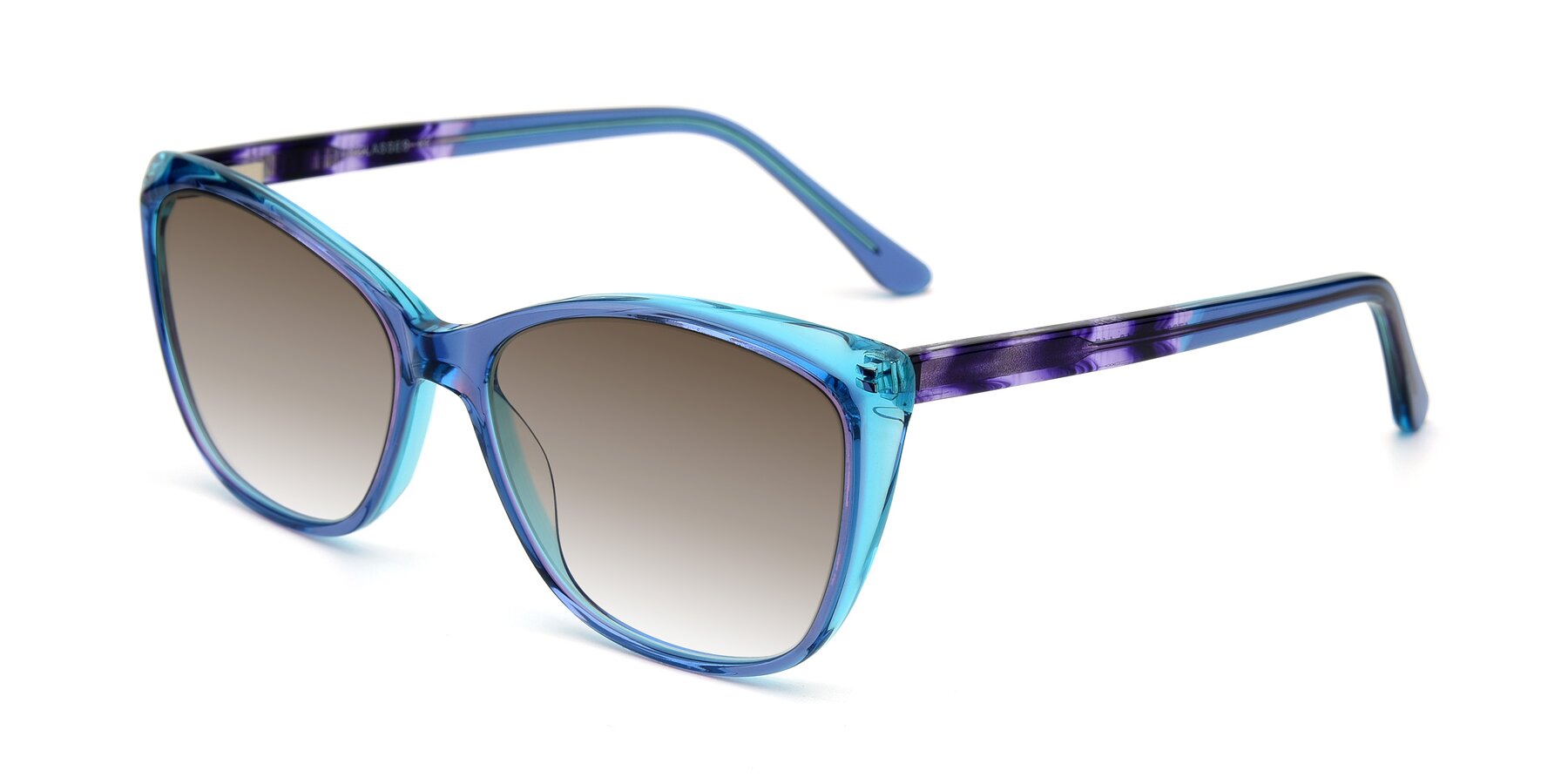 Angle of 17384 in Transparent Blue with Brown Gradient Lenses