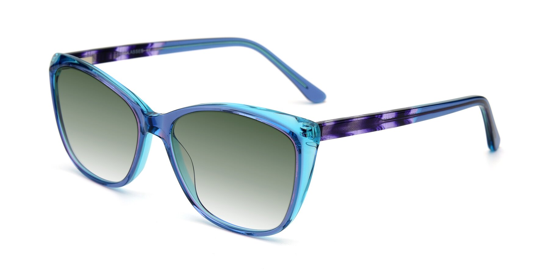 Angle of 17384 in Transparent Blue with Green Gradient Lenses