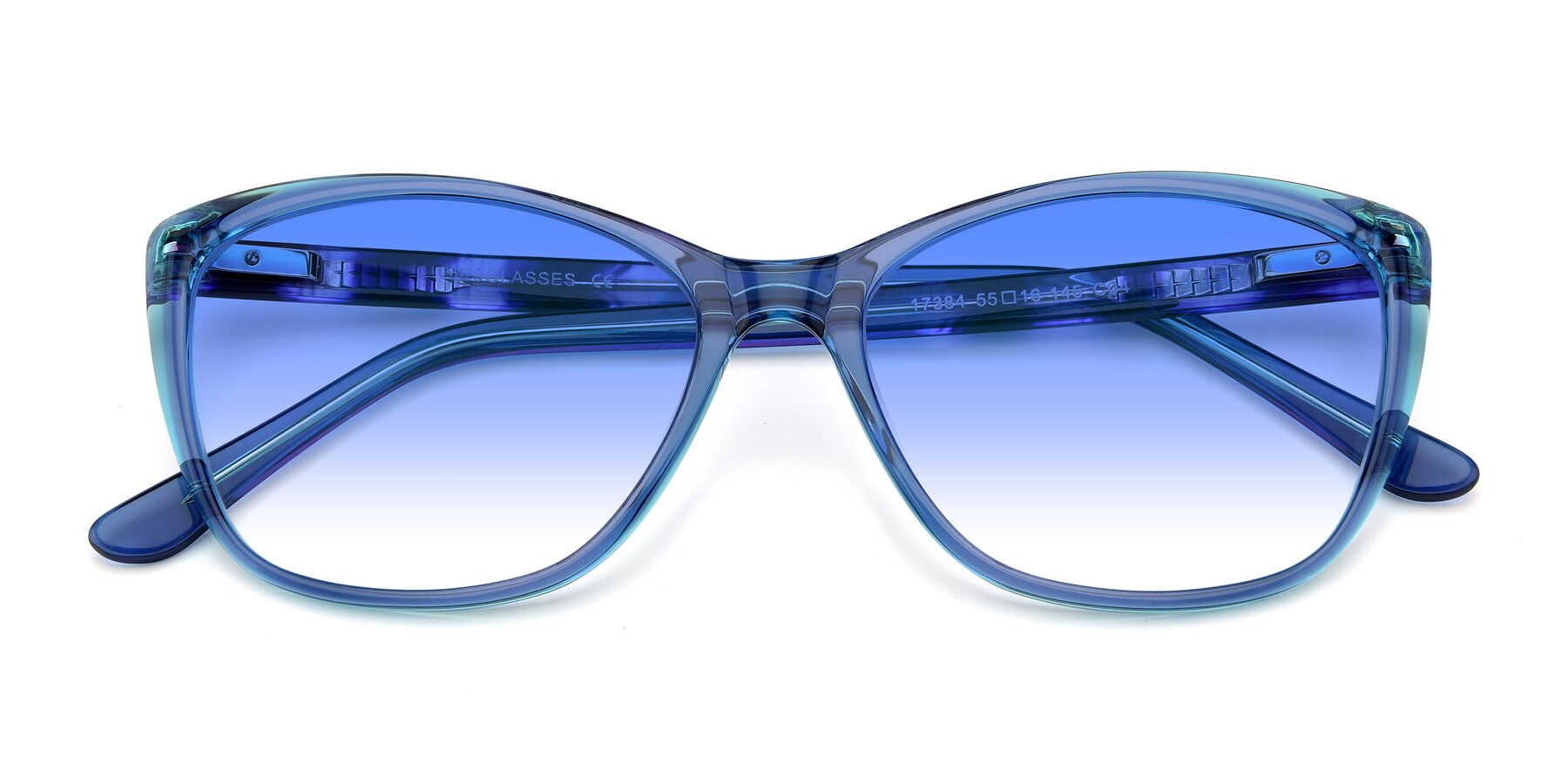Folded Front of 17384 in Transparent Blue with Blue Gradient Lenses