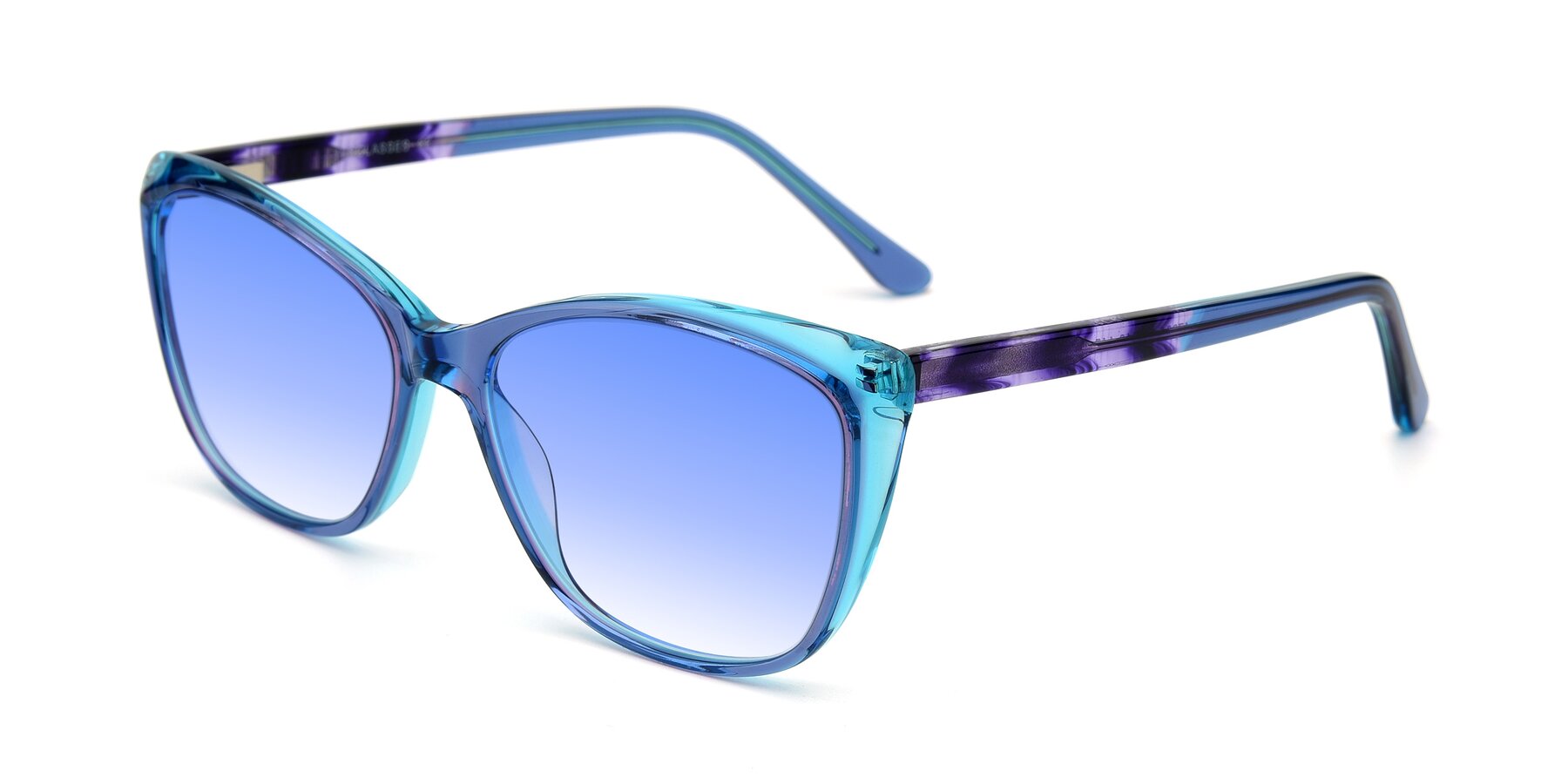 Angle of 17384 in Transparent Blue with Blue Gradient Lenses