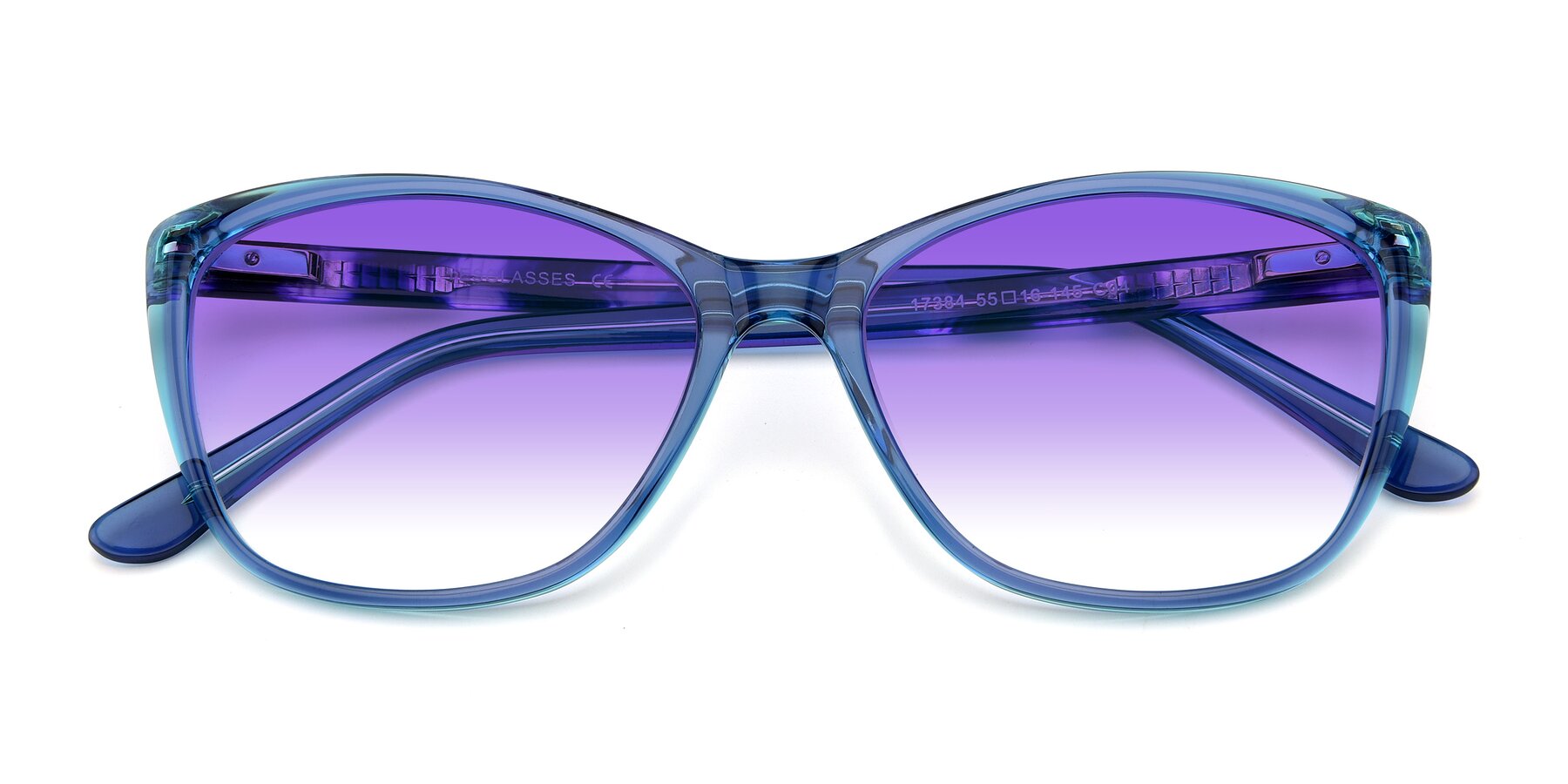Folded Front of 17384 in Transparent Blue with Purple Gradient Lenses