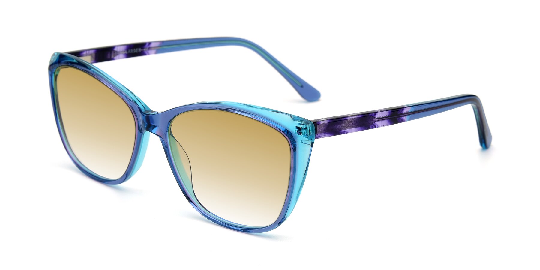 Angle of 17384 in Transparent Blue with Champagne Gradient Lenses