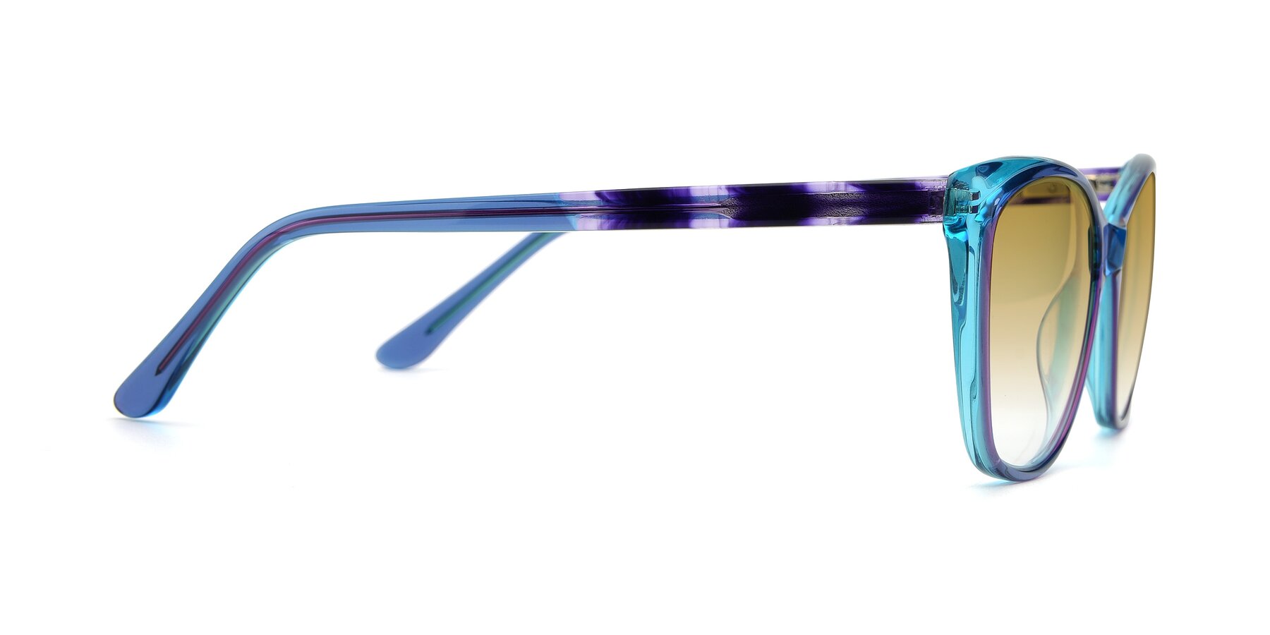 Side of 17384 in Transparent Blue with Champagne Gradient Lenses
