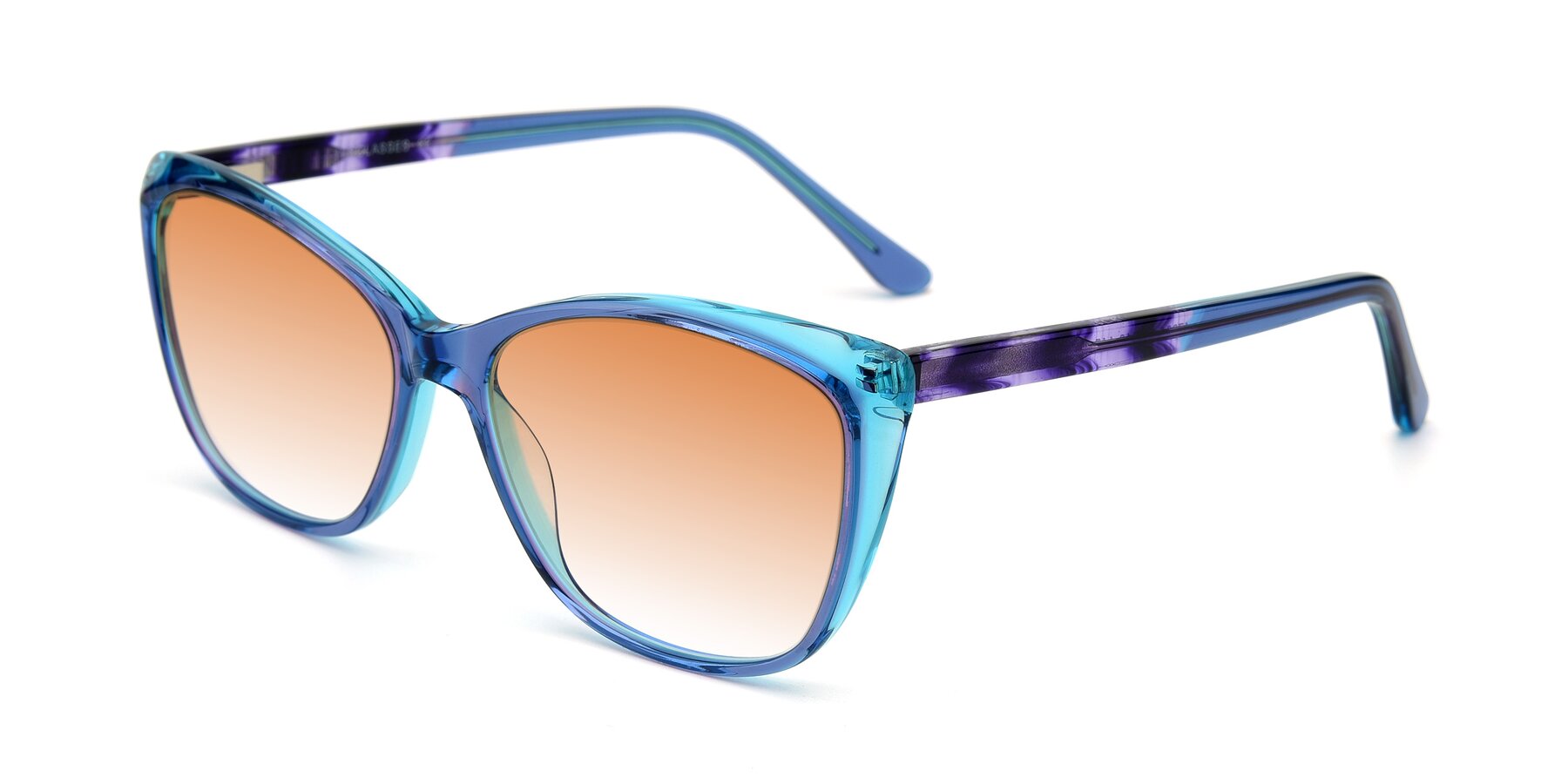 Angle of 17384 in Transparent Blue with Orange Gradient Lenses