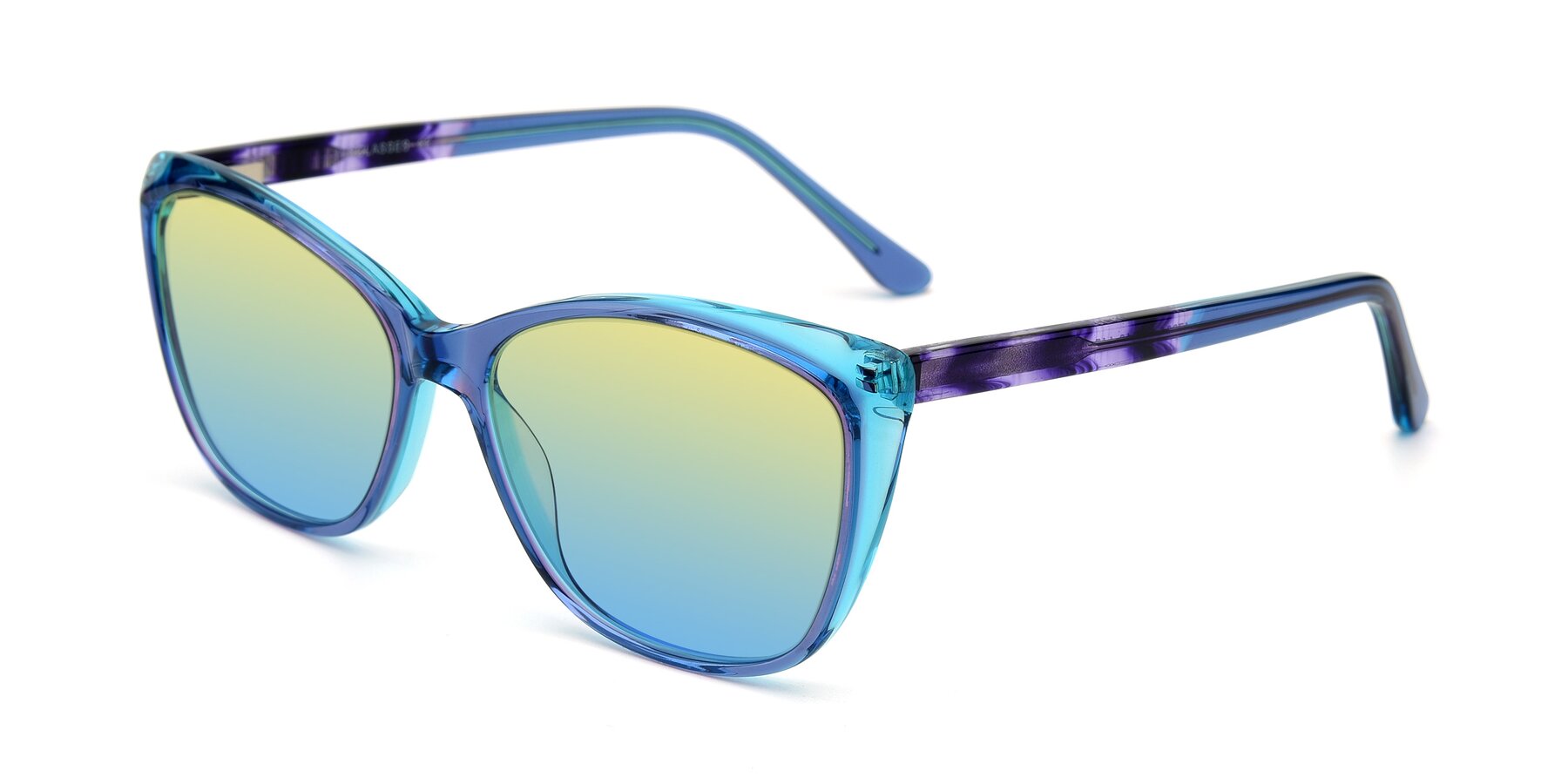 Angle of 17384 in Transparent Blue with Yellow / Blue Gradient Lenses