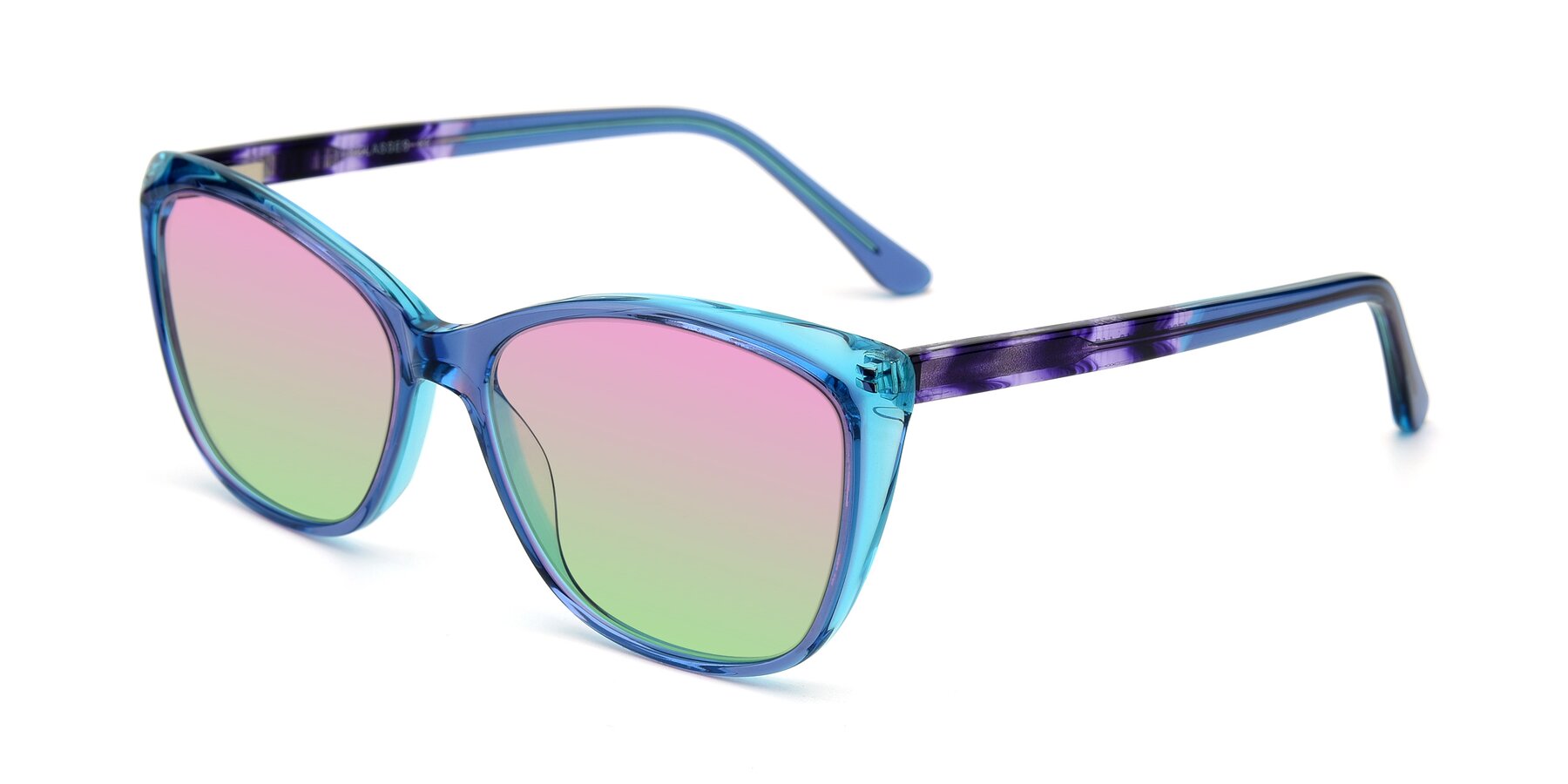 Angle of 17384 in Transparent Blue with Pink / Green Gradient Lenses