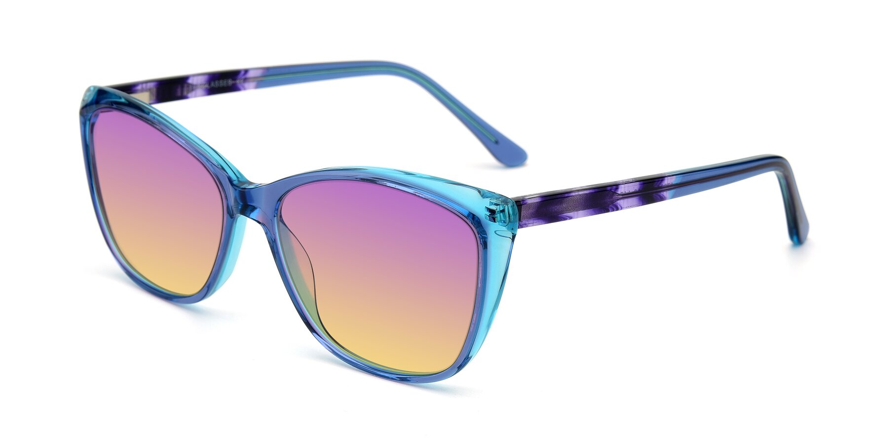 Angle of 17384 in Transparent Blue with Purple / Yellow Gradient Lenses
