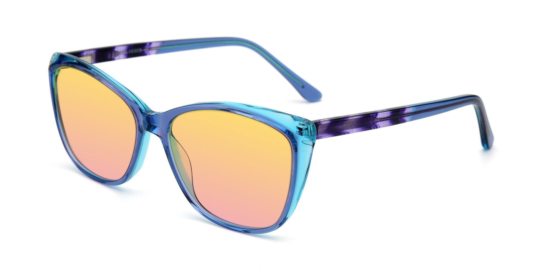Angle of 17384 in Transparent Blue with Yellow / Pink Gradient Lenses