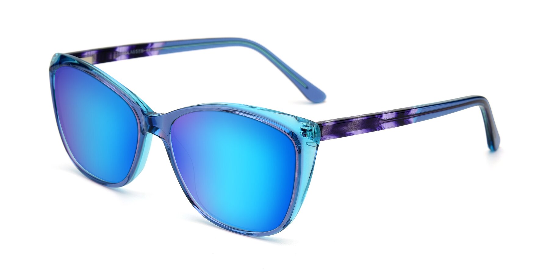 Angle of 17384 in Transparent Blue with Blue Mirrored Lenses