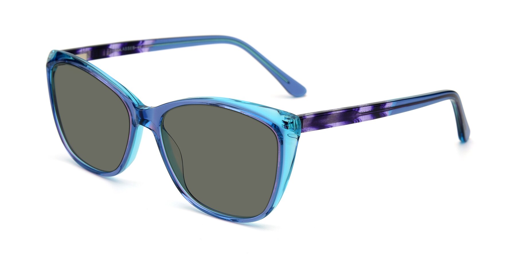 Angle of 17384 in Transparent Blue with Gray Polarized Lenses