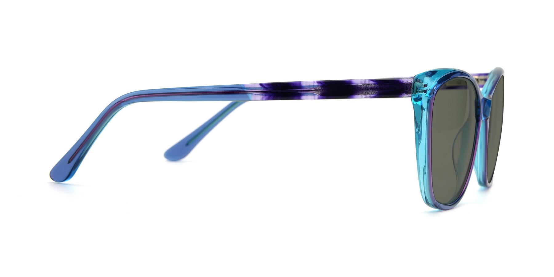 Side of 17384 in Transparent Blue with Gray Polarized Lenses