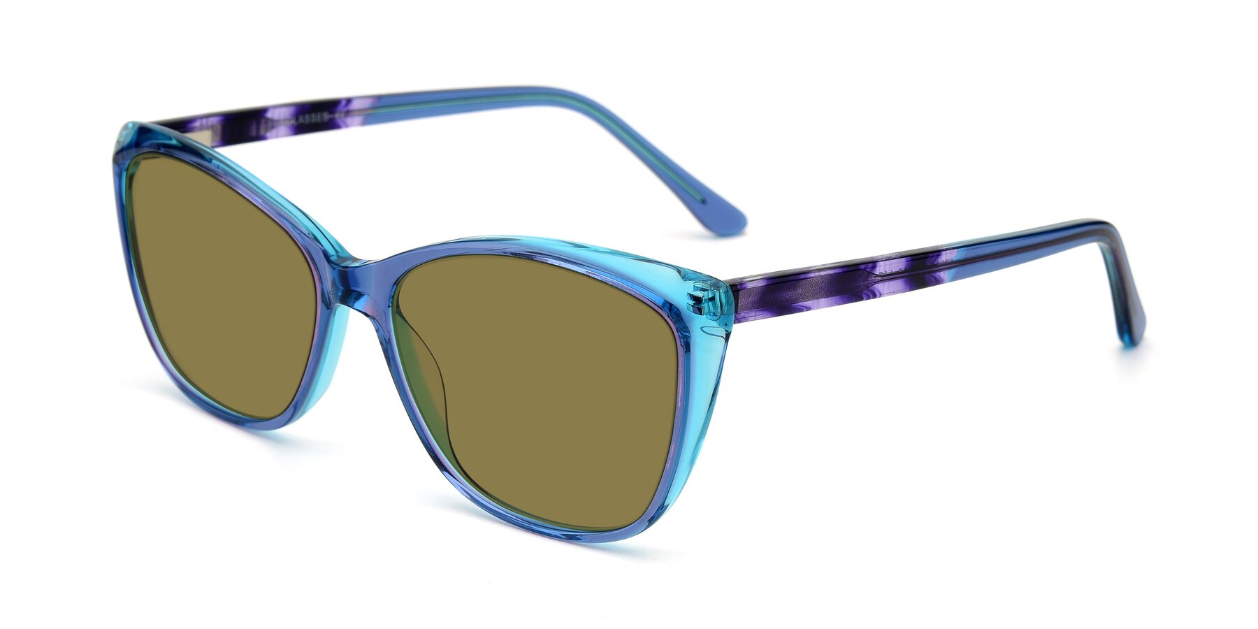 Angle of 17384 in Transparent Blue with Brown Polarized Lenses