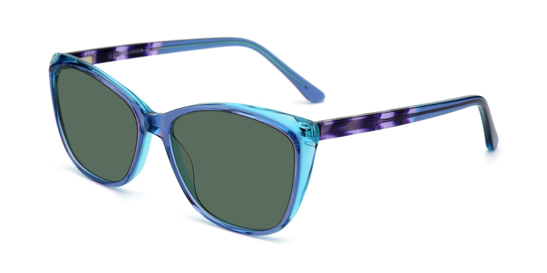 Angle of 17384 in Transparent Blue with Green Polarized Lenses