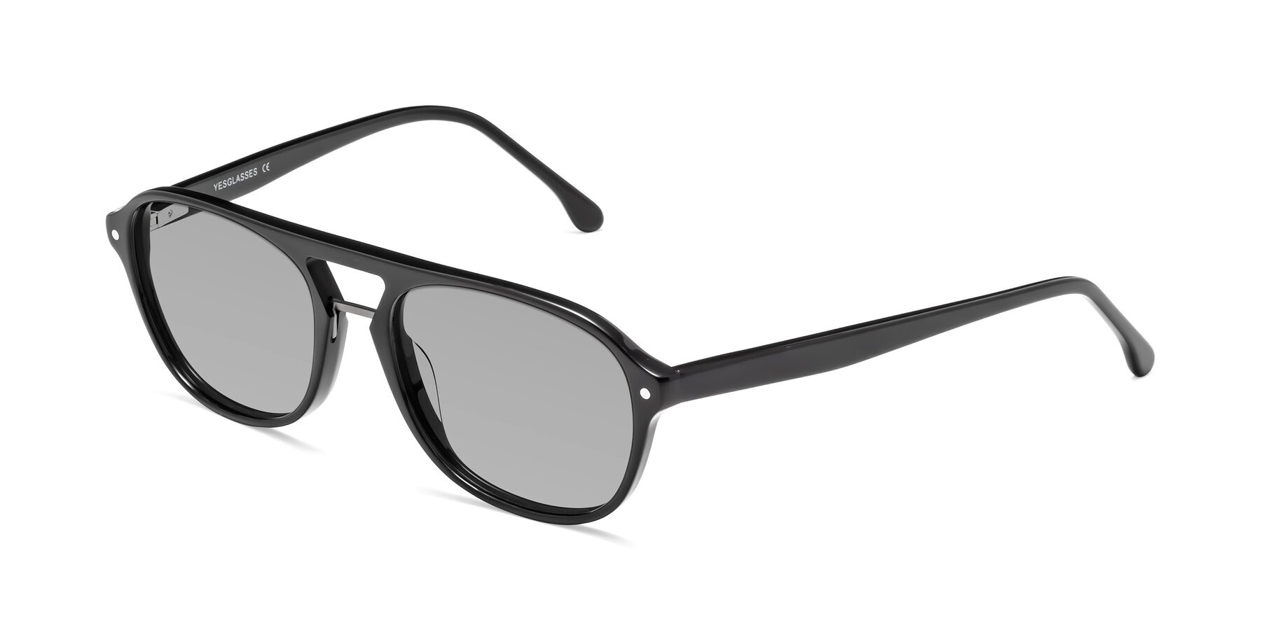 Angle of 17416 in Black with Light Gray Tinted Lenses