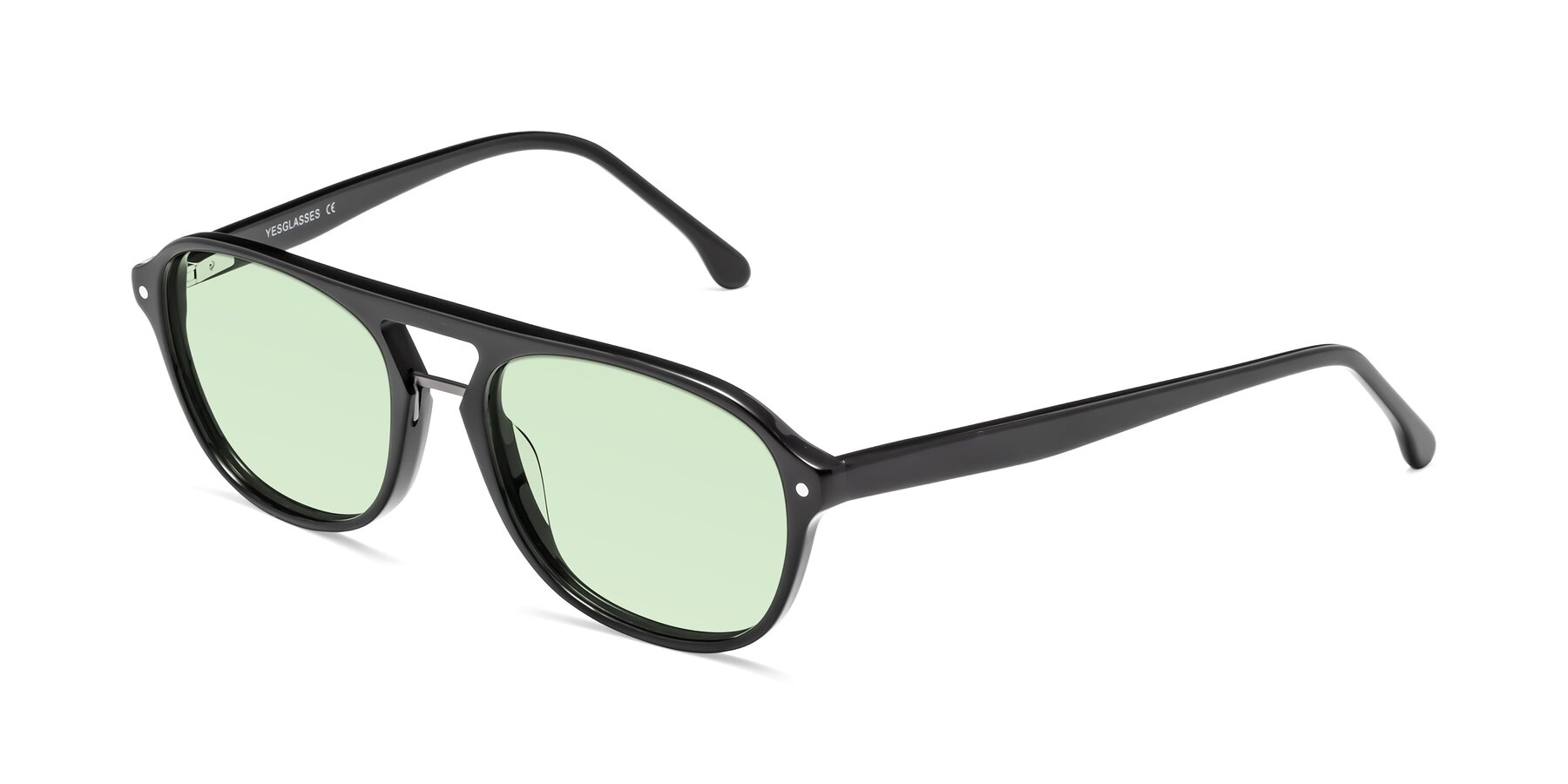 Angle of 17416 in Black with Light Green Tinted Lenses