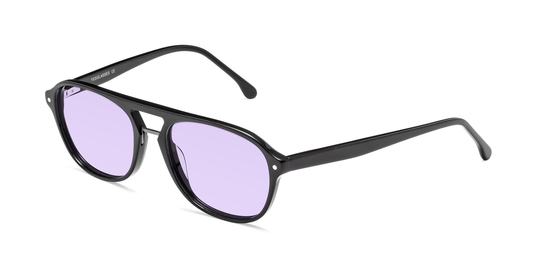 Angle of 17416 in Black with Light Purple Tinted Lenses