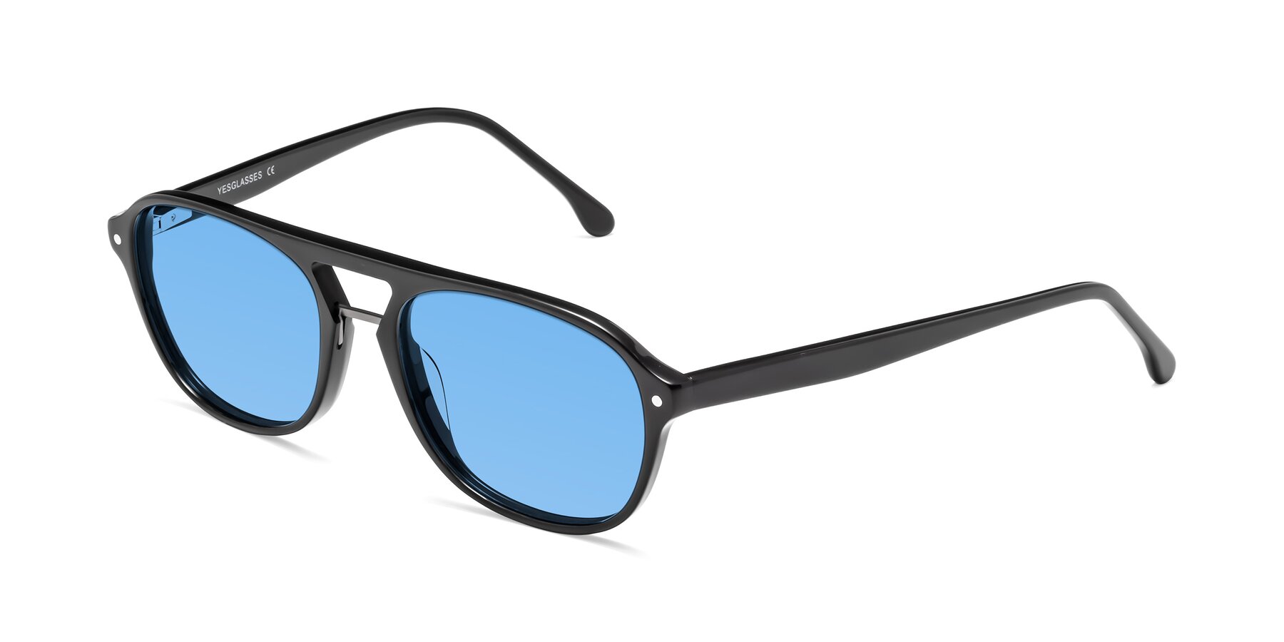 Angle of 17416 in Black with Medium Blue Tinted Lenses