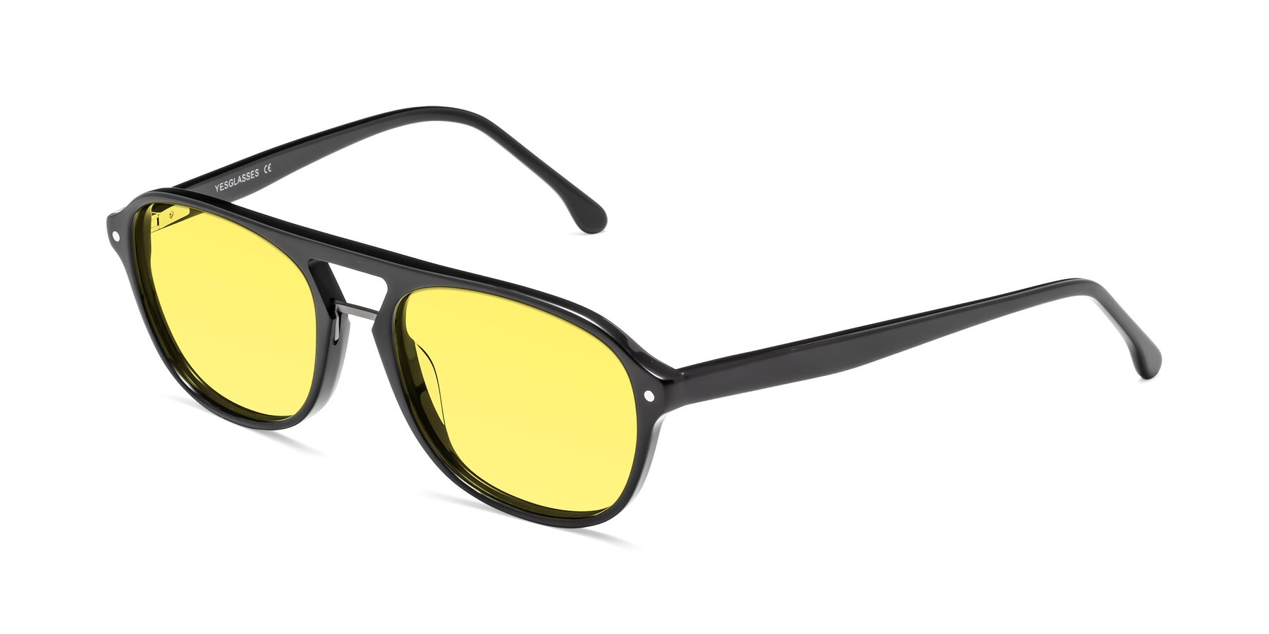 Angle of 17416 in Black with Medium Yellow Tinted Lenses