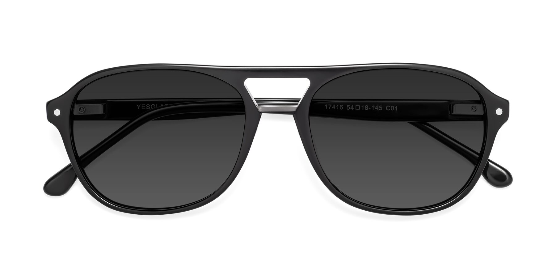 Folded Front of 17416 in Black with Gray Tinted Lenses
