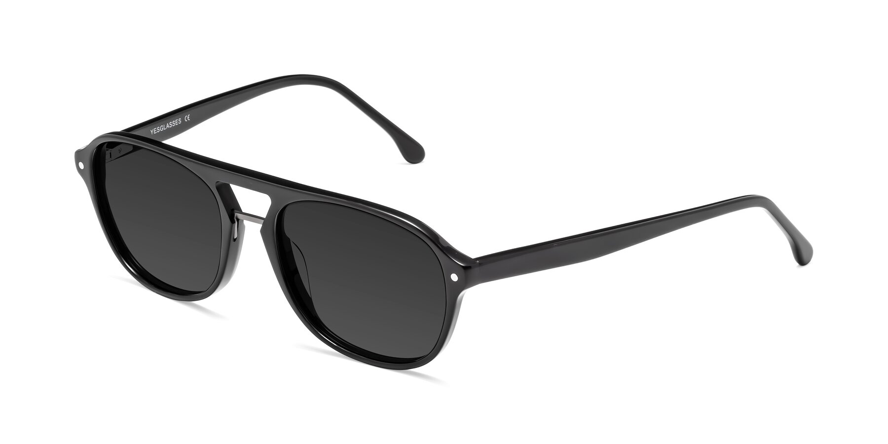Angle of 17416 in Black with Gray Tinted Lenses