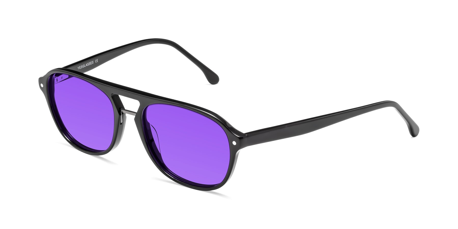 Angle of 17416 in Black with Purple Tinted Lenses