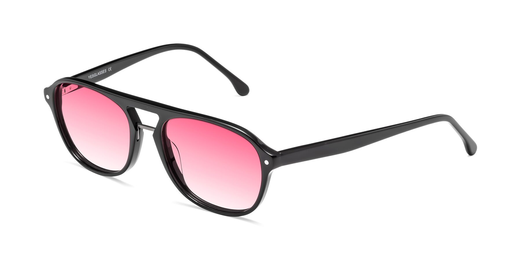 Angle of 17416 in Black with Pink Gradient Lenses