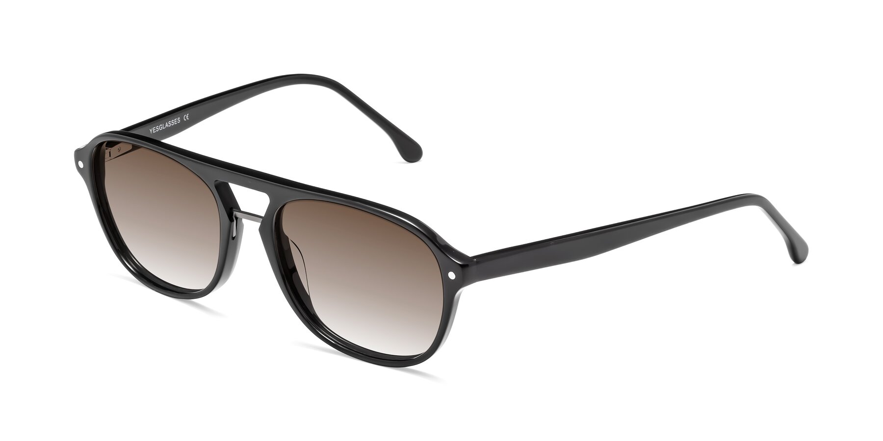 Angle of 17416 in Black with Brown Gradient Lenses