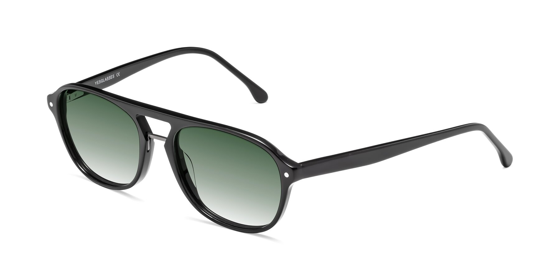 Angle of 17416 in Black with Green Gradient Lenses