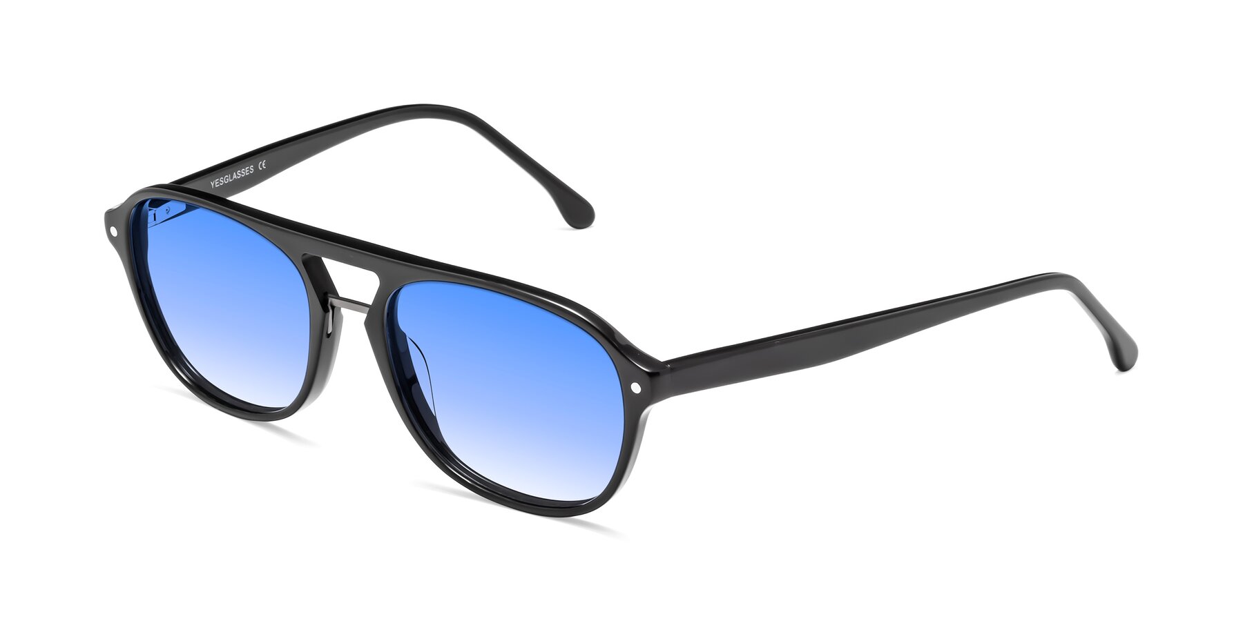 Angle of 17416 in Black with Blue Gradient Lenses