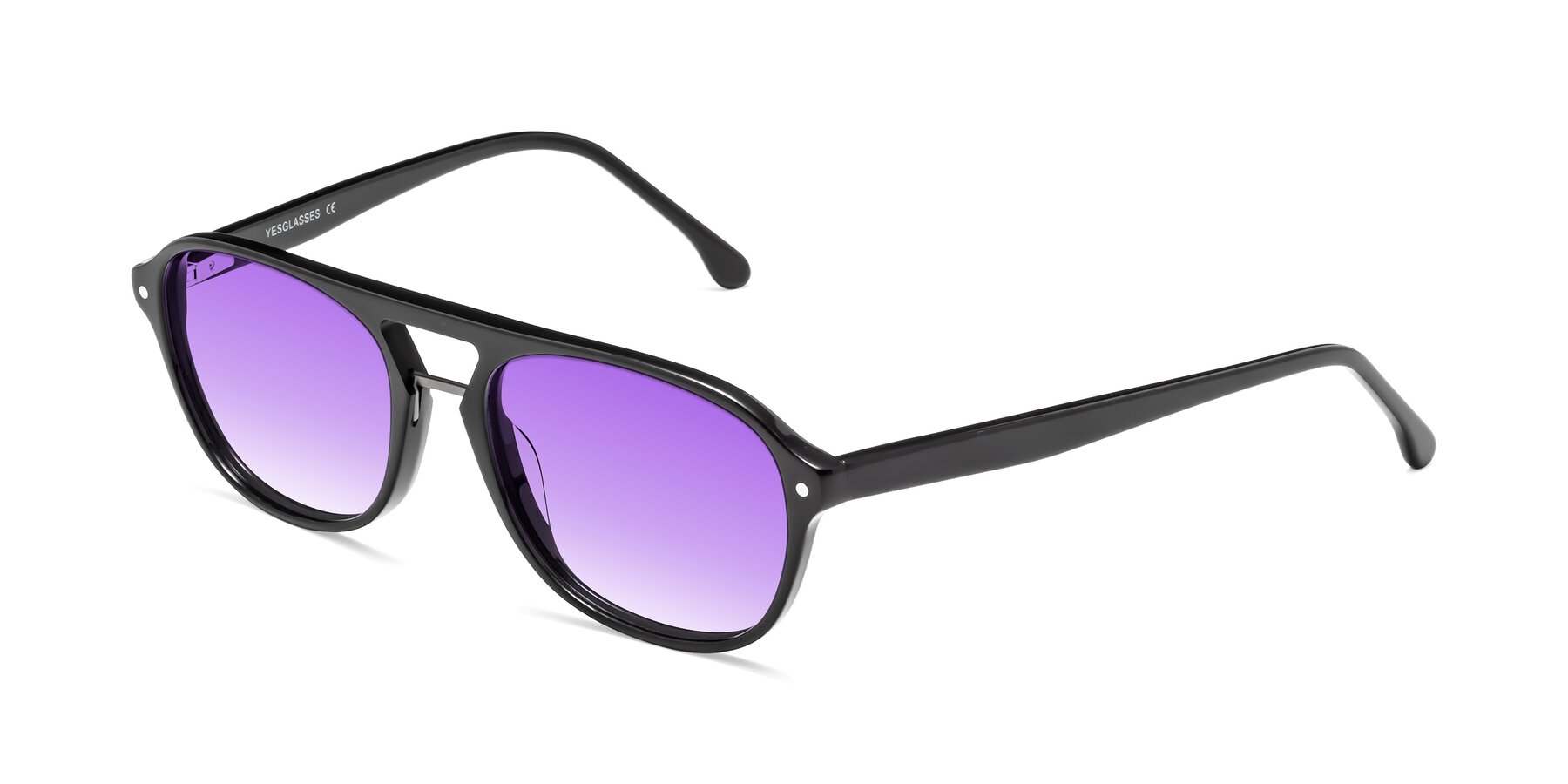 Angle of 17416 in Black with Purple Gradient Lenses