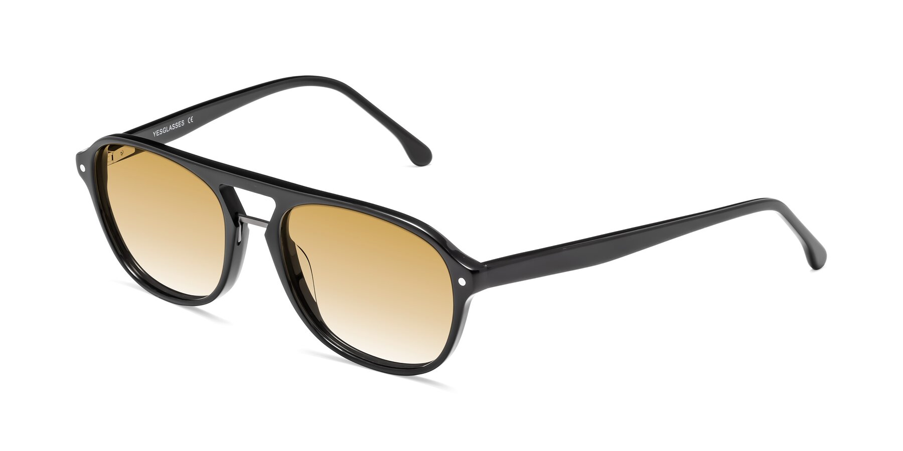 Angle of 17416 in Black with Champagne Gradient Lenses
