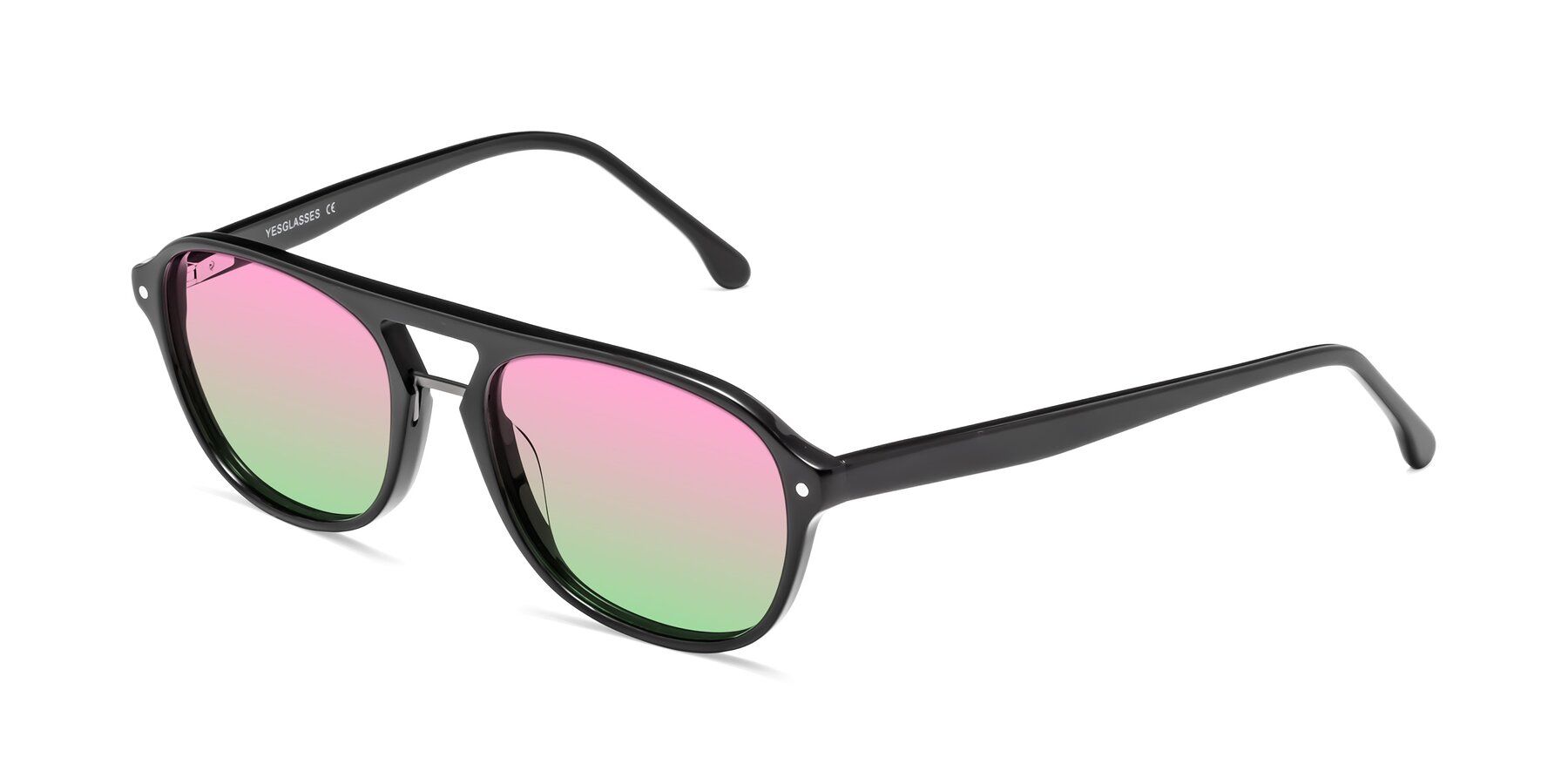 Angle of 17416 in Black with Pink / Green Gradient Lenses