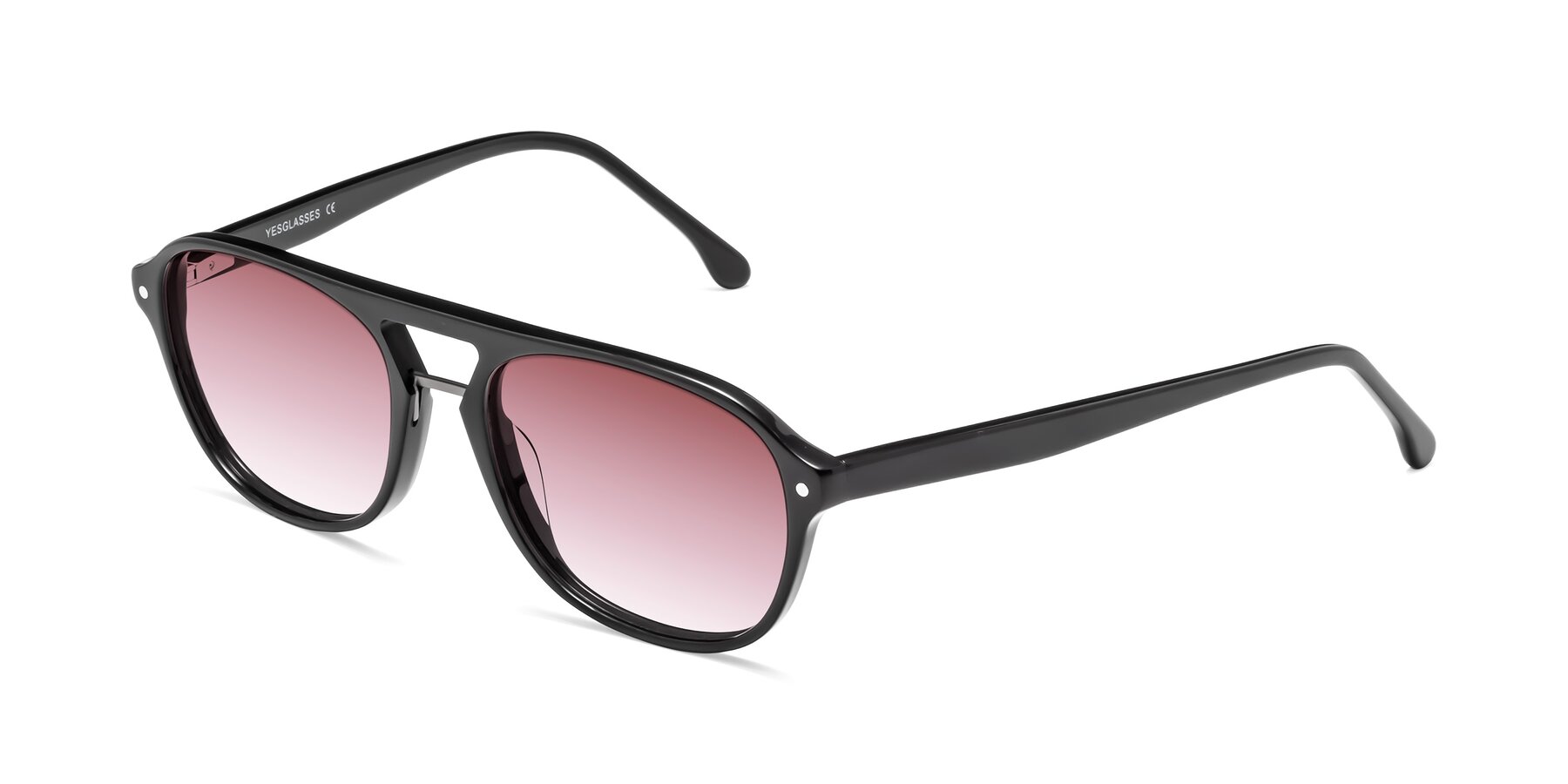 Angle of 17416 in Black with Garnet Gradient Lenses