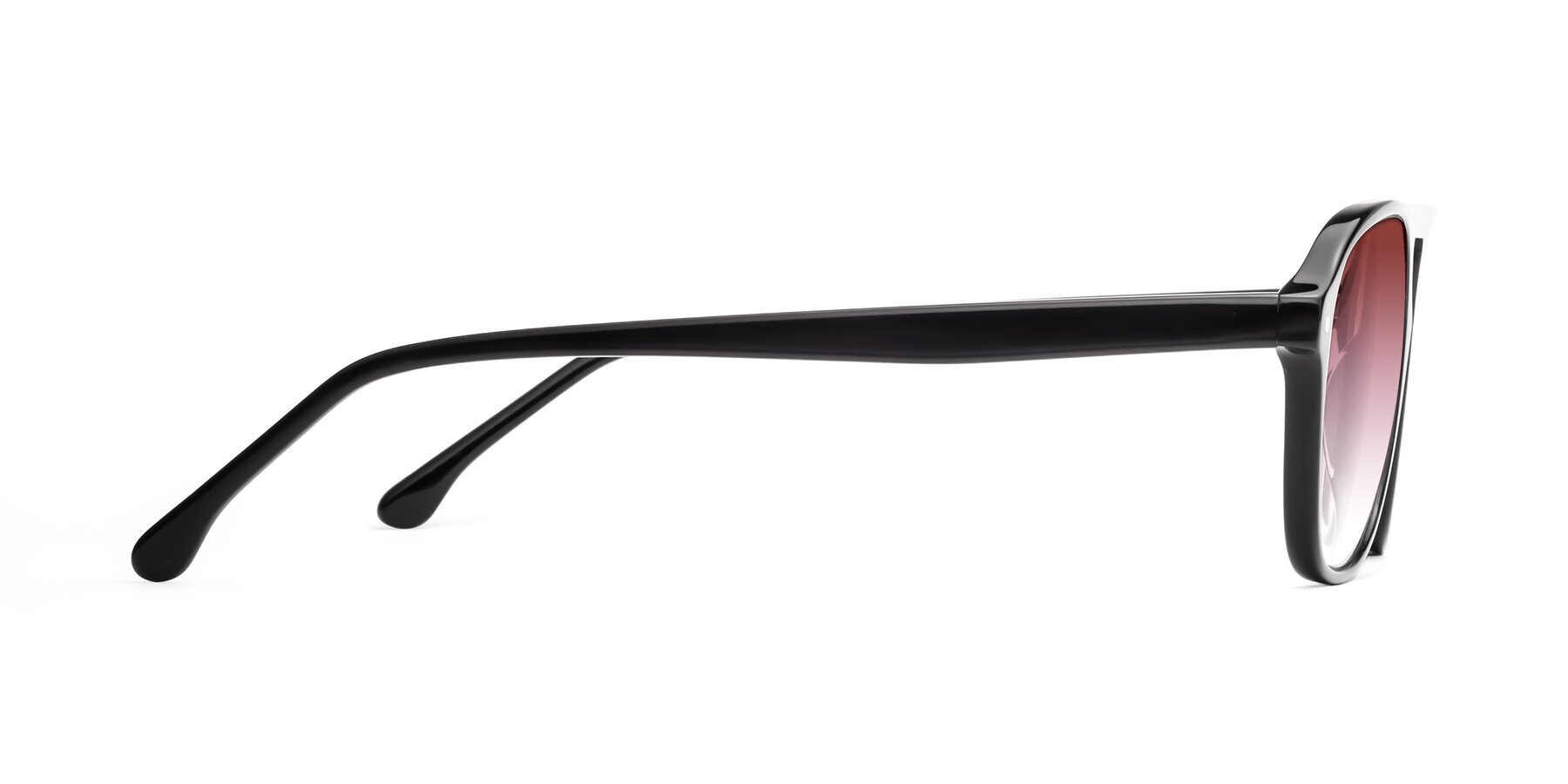 Side of 17416 in Black with Garnet Gradient Lenses