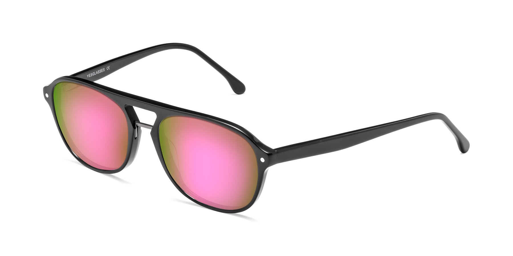 Angle of 17416 in Black with Pink Mirrored Lenses